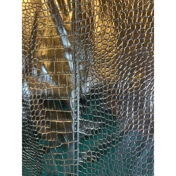 Avec Les Filles Women's 10 Silver Croc Embossed Flare Leg Pants NWT - Picture 4 of 10